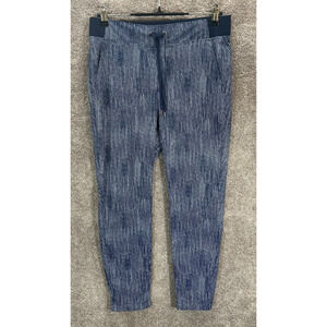 Athleta Pants Womens 6 Blue White Batik Midtown Actual 31X27 Ankle Joggers
